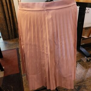 Ashley Nell Tipton Pink Pleated Midi Skirt